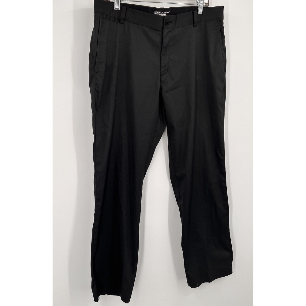 Nike Golf Pants‎ Mens Black Size 34 x 30 Standard Fit Dri-Fit Performance